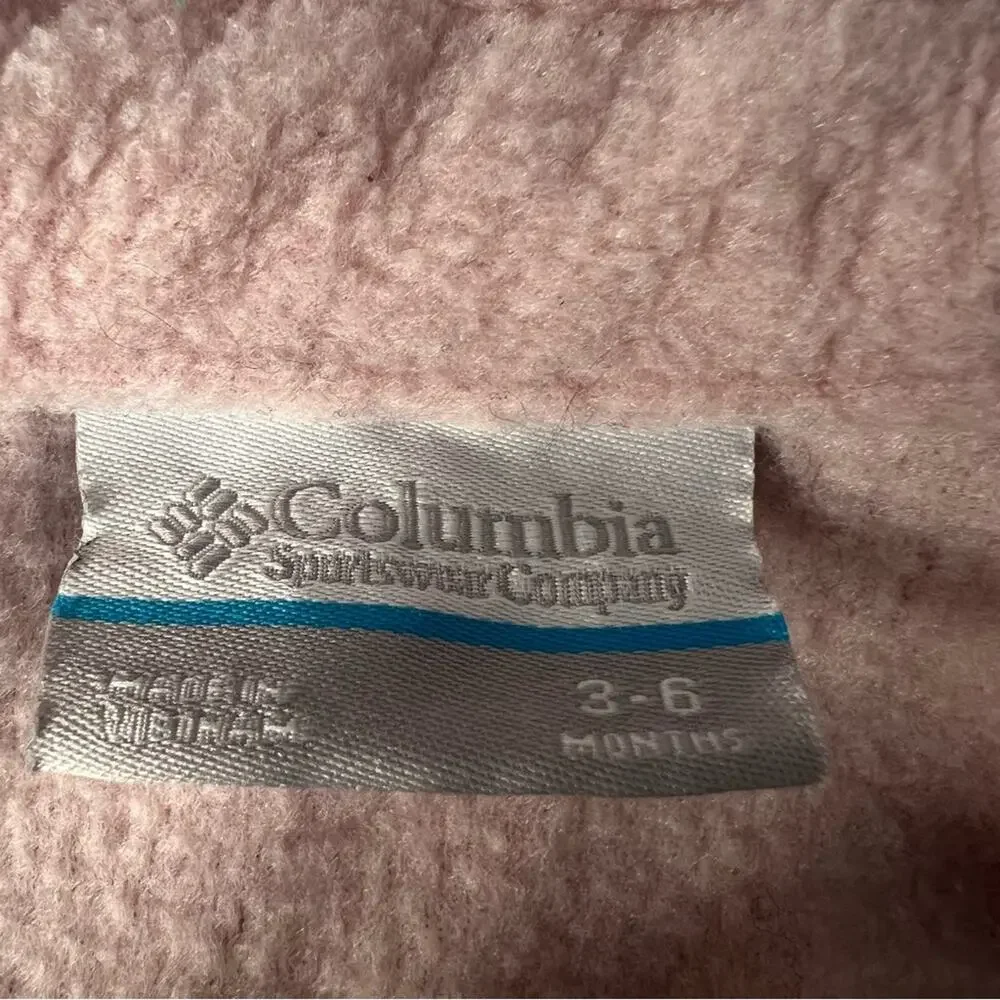 Columbia Fleece Jacket Baby 3-6 Months Pink Colorblock‎ Benton Springs Fleece